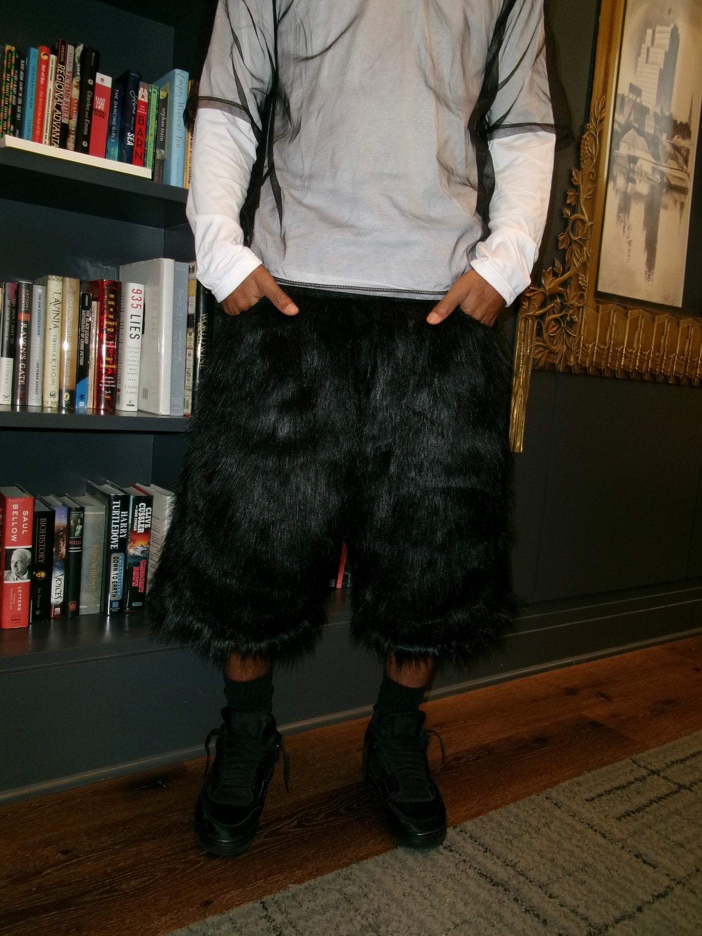 Noire Fur Shorts