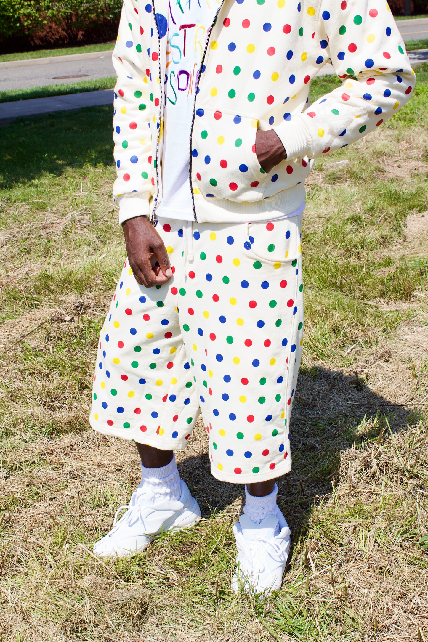Cream Polka Shorts