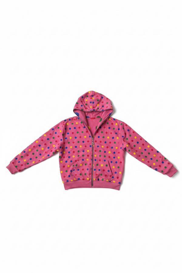 Cotton Candy Reversible Polka Hoodie
