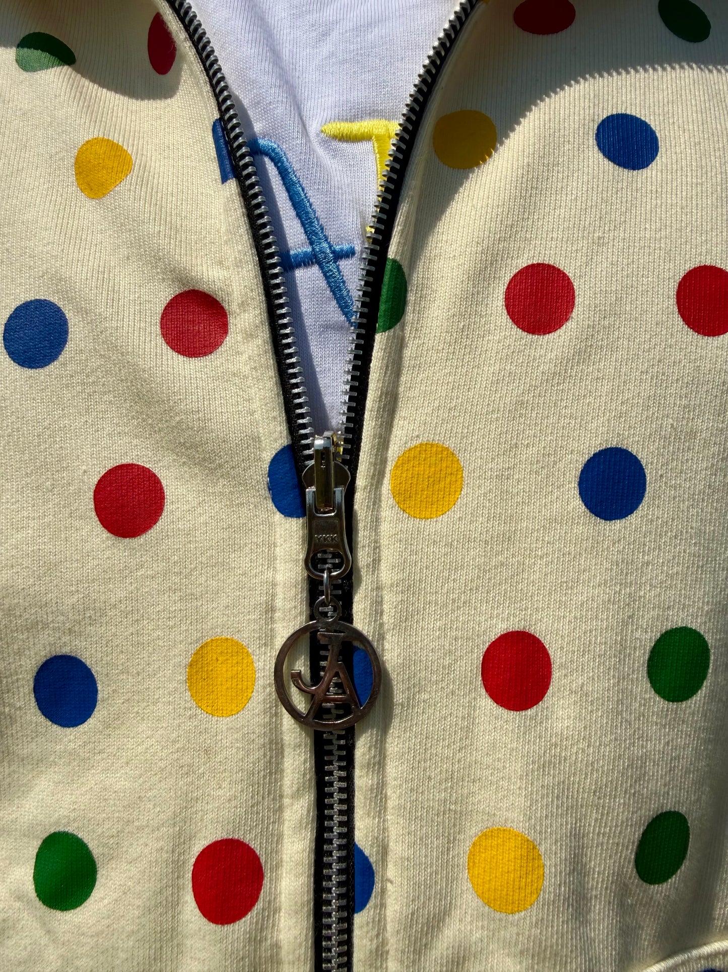 Cream Reversible Polka Hoodie