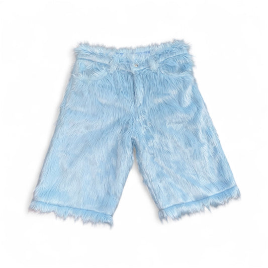 Cool Blue Fur Shorts -RTS