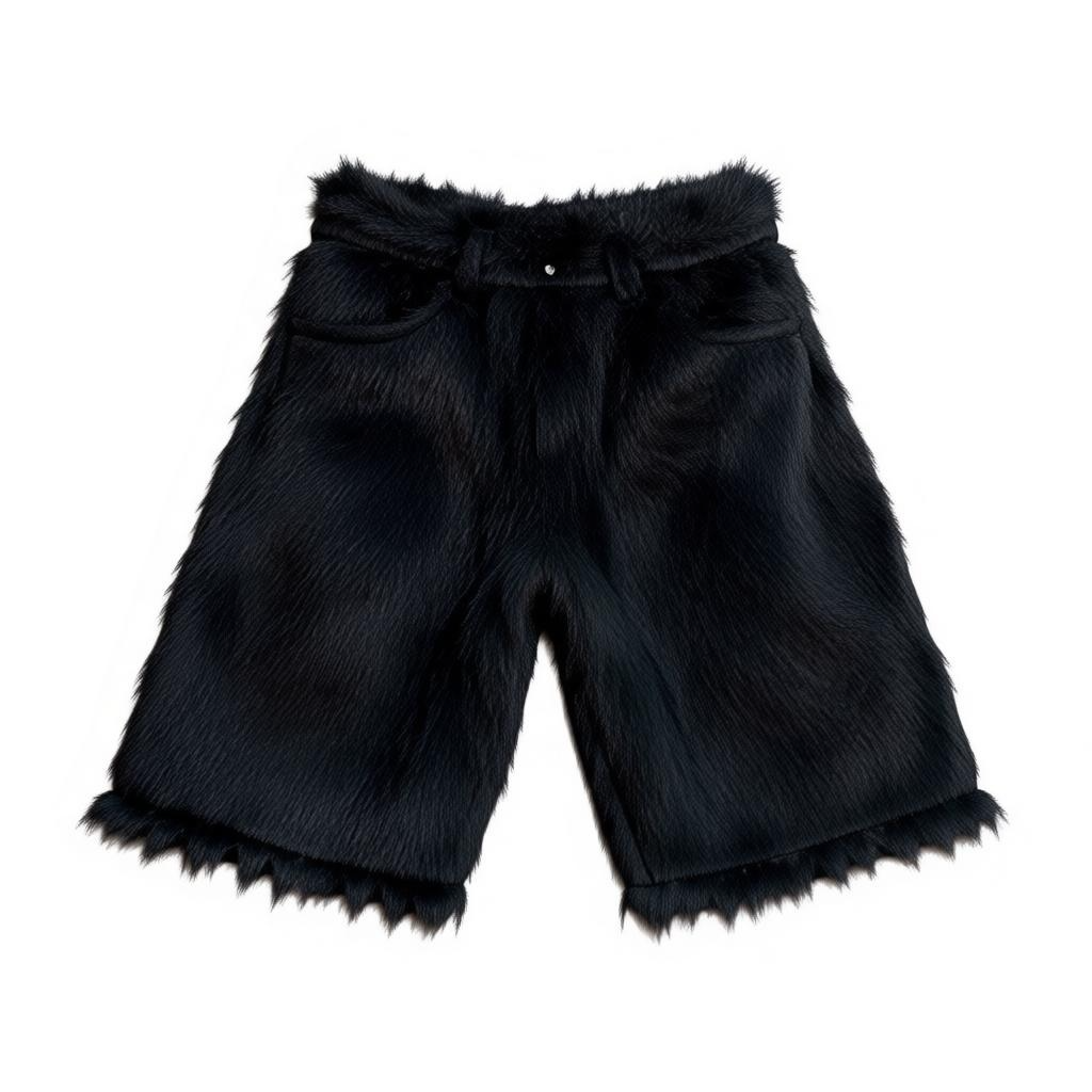 Noire Fur Shorts
