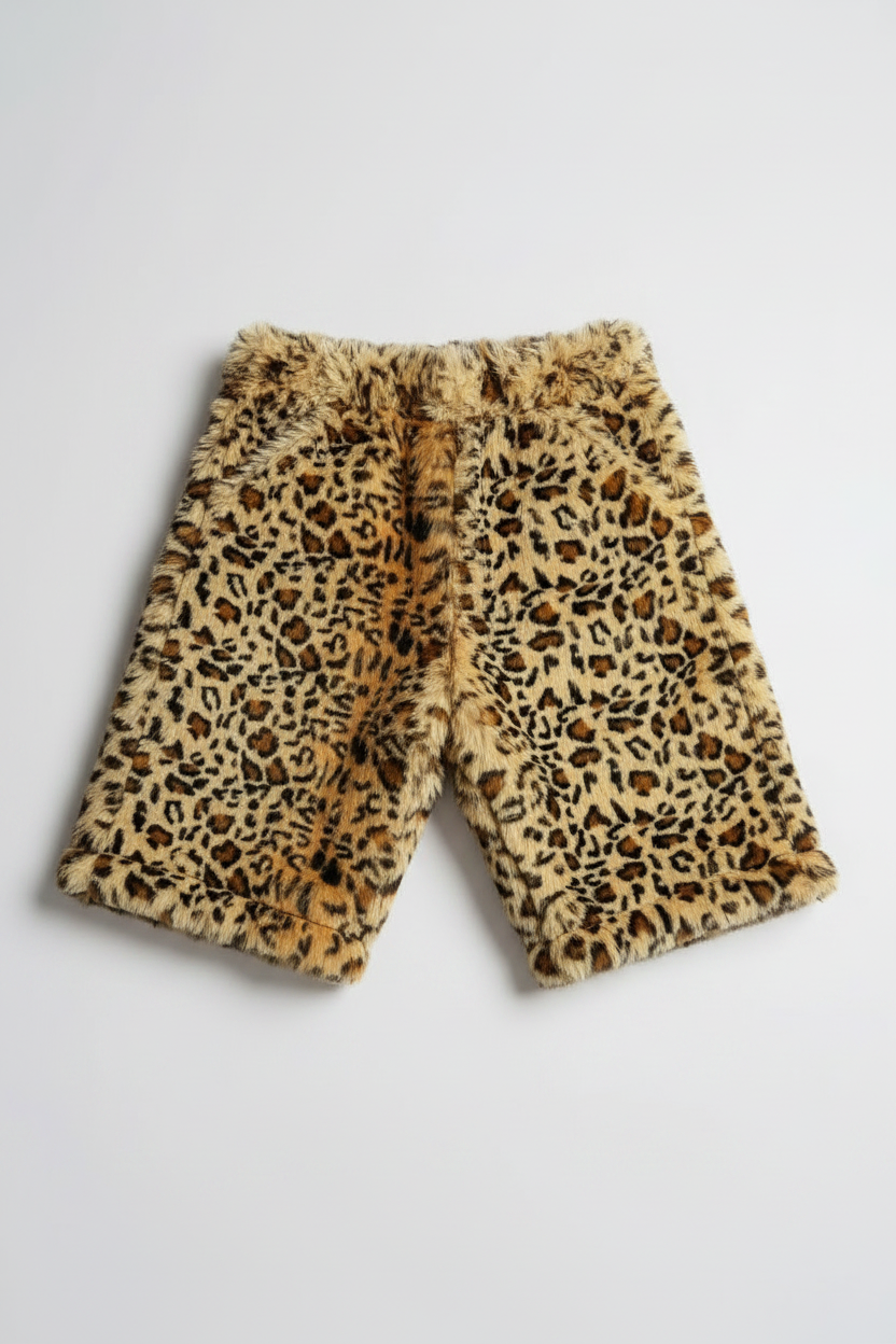 Kids Cheetah Fur Shorts