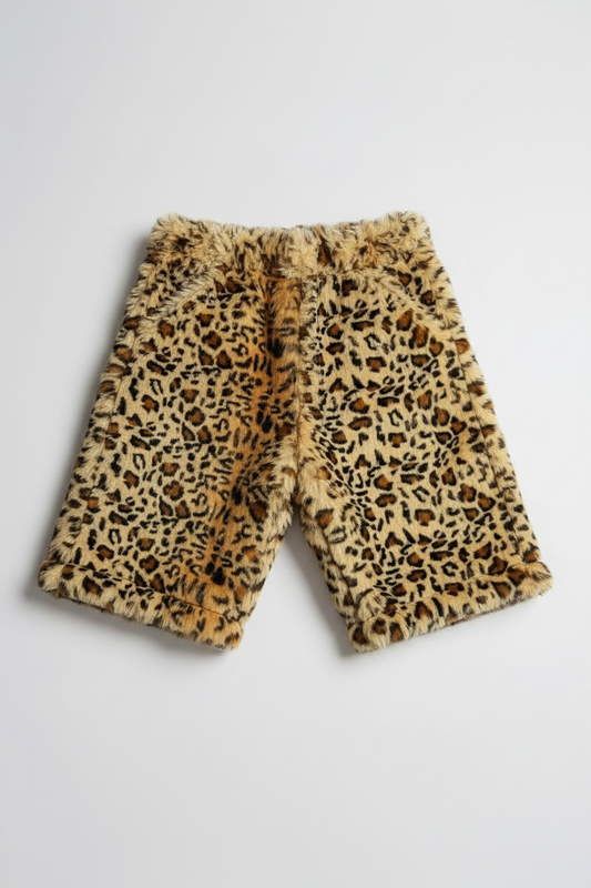 Kids Cheetah Fur Shorts