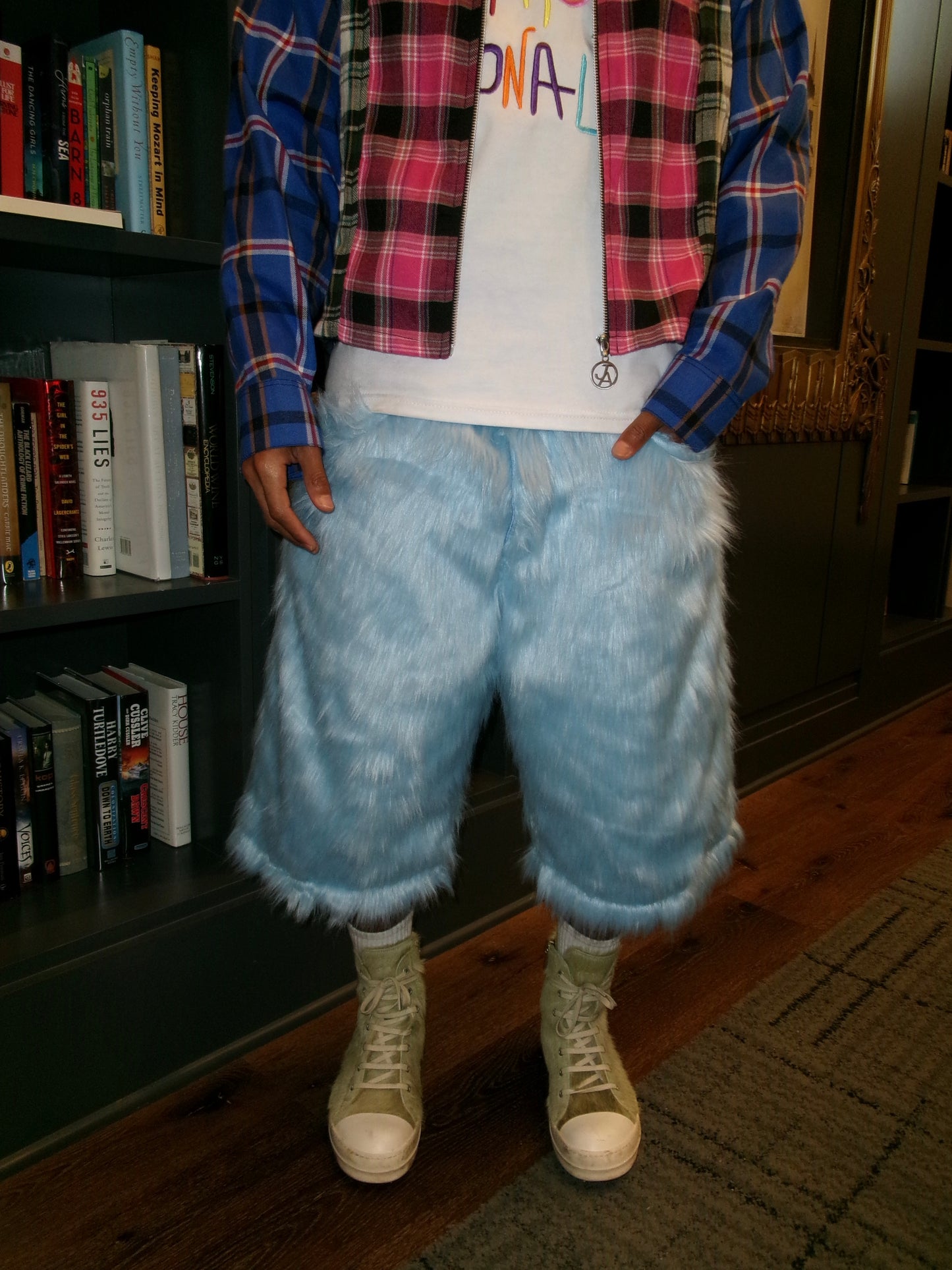 Cool Blue Fur Shorts