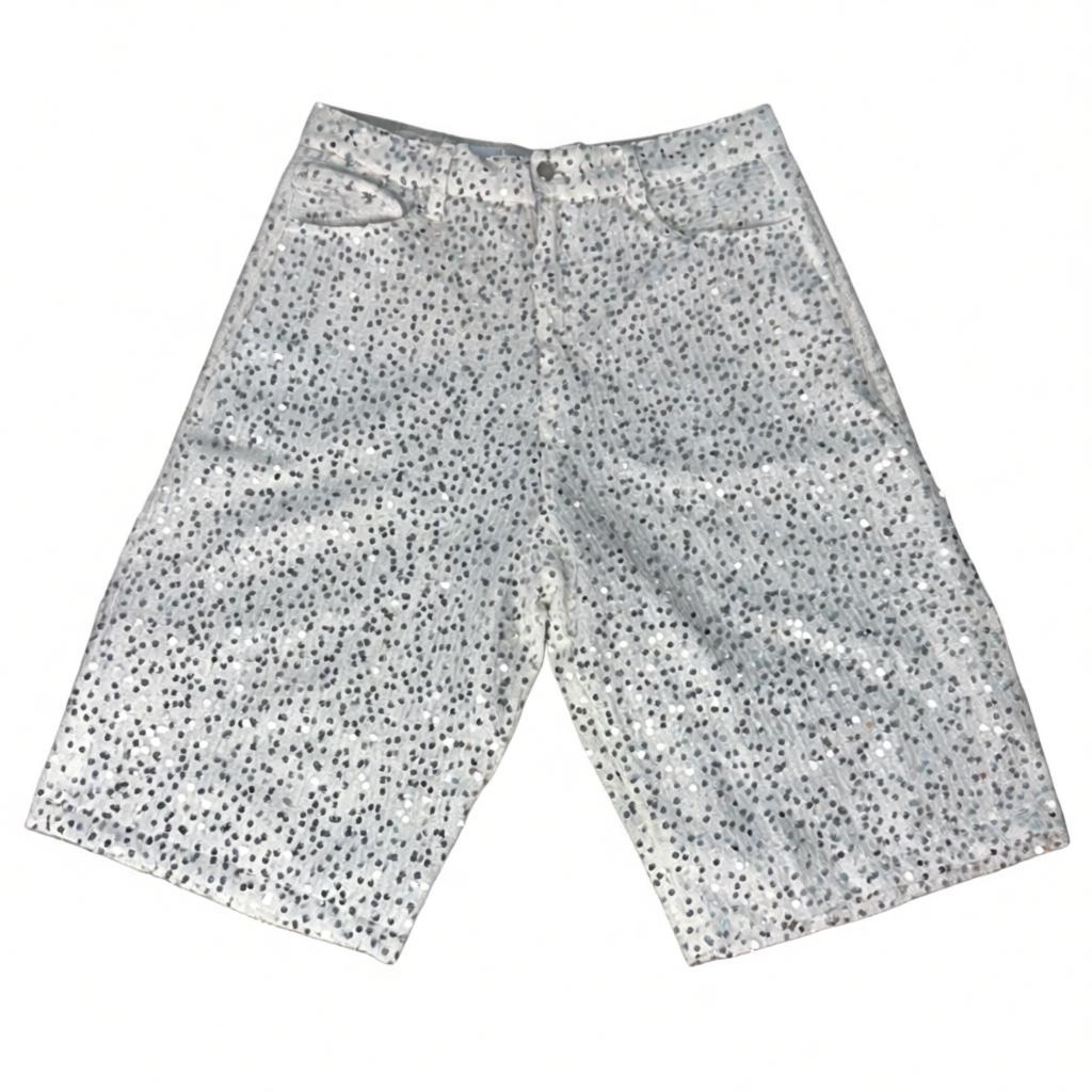 Blanco Sequins Shorts