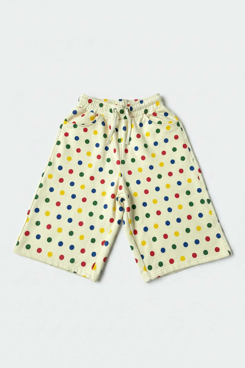 Cream Polka Shorts