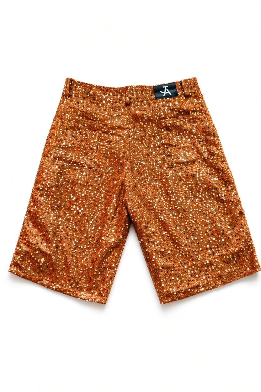 Copper Sequins Shorts