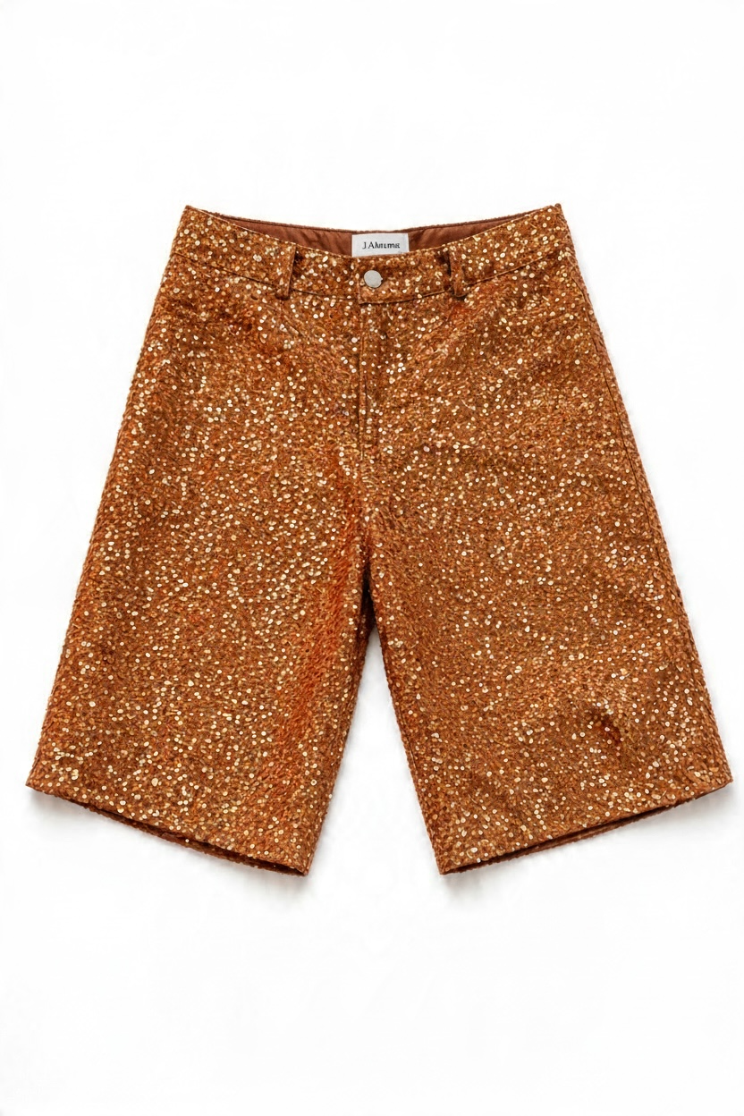 Copper Sequins Shorts