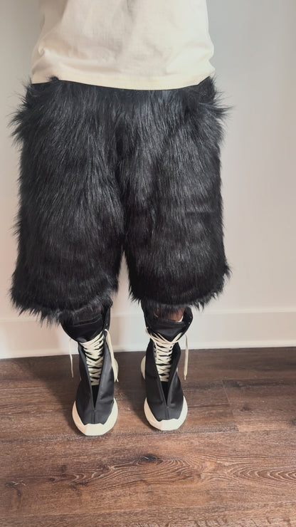 Noire Fur Shorts